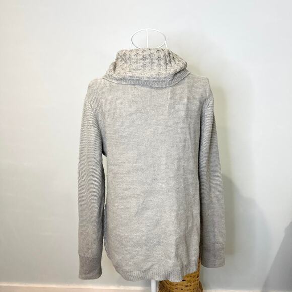 Cute vintage y2k gray chunky cowl neck sweater - Picture 5 of 6